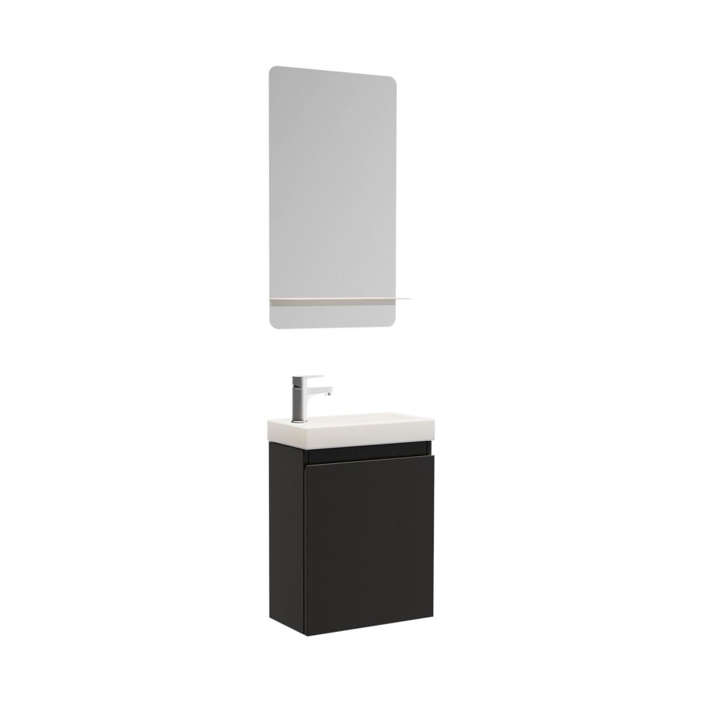 Meuble lave-mains + miroir tablette