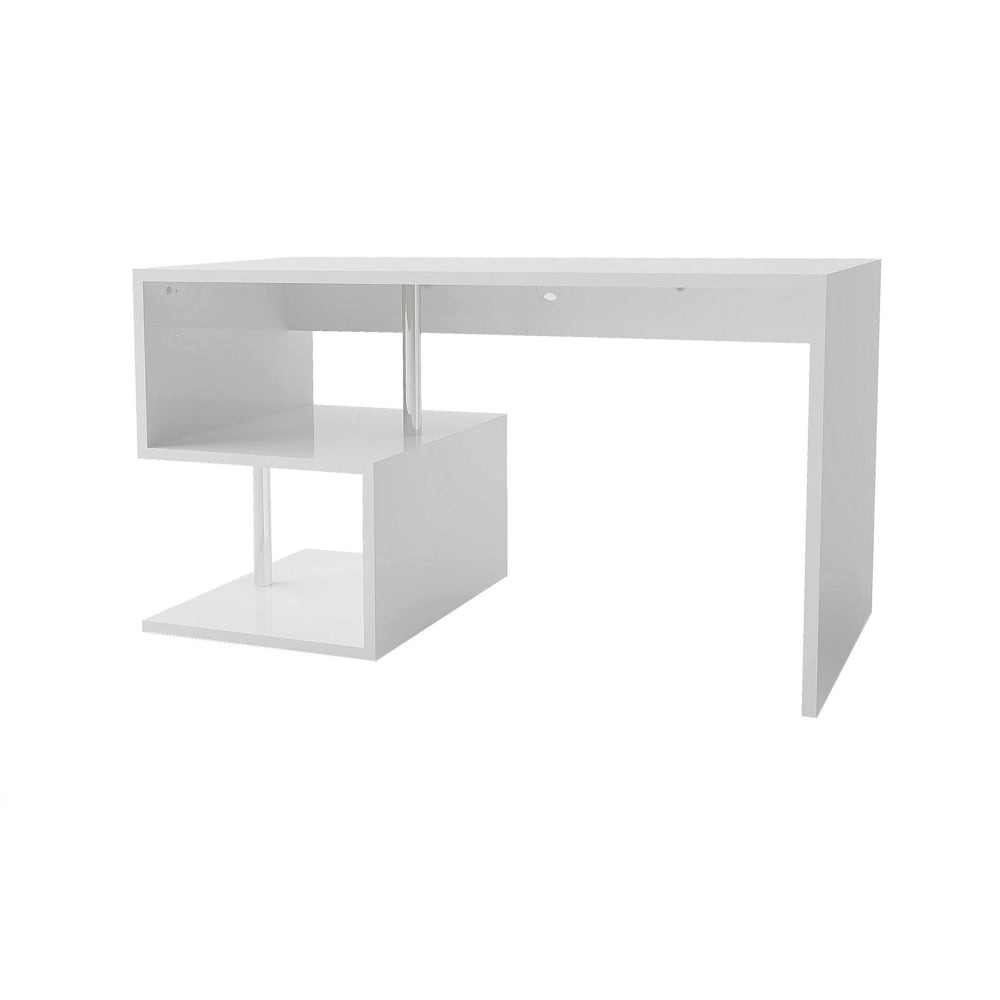 Bureau effet bois blanc 140x60 cm