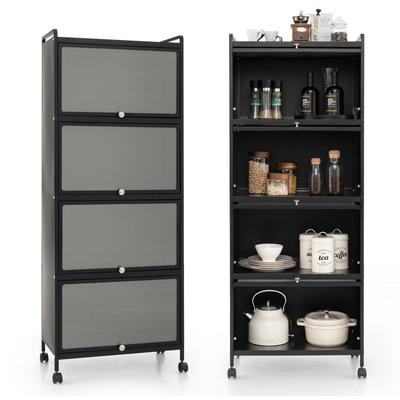 Costway 5-Tier Kitchen Baker's Rack Storage Cabinet Mobile Microwave - See Details