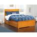 Nantucket Full Platform Bed with Twin Trundle in Caramel Latte