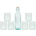 Amici Home Urchin Recycled Glass Drinkware Set of 6 Glasses and Bottle - 12 & 34 oz