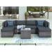 7-Piece Outdoor Patio Furniture Set, All-weather PE Rattan Sofa Set, Outdoor Conversation Set with Seat Cushions and Ottomans