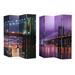 American Art Decor Double-Sided Canvas Room Divider, 4 Panels, 70" H x 63" L