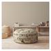 Animal Print Removable Pouf Cotton Fabric Hand Sewn Large Round Pouf Bean Bag Ottoman with Zipper for Lounge Living Room