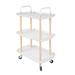 3-Tier Rolling Cart Utility Cart with Lockable Wheels Heavy Duty Craft Cart for Kitchen Bathroom Office, White