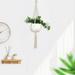 KIHOUT Reduce Europe Plant Hangers Indoor Hanging Planter Basket with Wood Beads Decorative Handwoven Cotton Rope Flower Pot Hanging Rope Gardening Flower Pot Mesh Bag