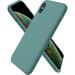 Designed for iPhone Xs Max Case Liquid Silicone Soft Gel Rubber Phone Case Cover for iPhone Xs Max(2018) 6.5 inch with Open Bottom-Pine Green