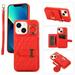 Compatible with iPhone 14 Wallet Case Crossbody PU Leather Detachable Adjustable Strap Wristlet with Card Holder Magnetic Clasp Kickstand Finger Ring Case for iPhone 14 Red