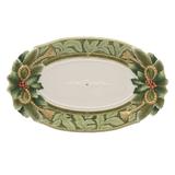 Fitz and Floyd Holiday Home Green Large Platter 17In