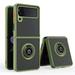 Decase for Samsung Z Flip5 Rubber Phone Case Shockproof Hidden Ring Kickstand Magnetic 360Â° Ring Kickstand Magnetic Car Mount Durable Cover for Samsung Galaxy Z Flip5 5G Army green