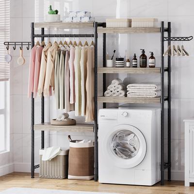 5-Tier Wood Over The Washer and Dryer Storage Shelf for Laundry Room