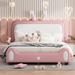 Full Size Rabbit-Shape Platform Bed with Headboard and Footboard