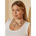 Plus Size Silver Tone Ring Necklace Set