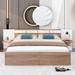 Queen Size Platform Bed with Extended Headboard, USB Ports & Sockets