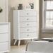 Kawi Contemporary White Wood 5-Drawer Chest by Furniture of America