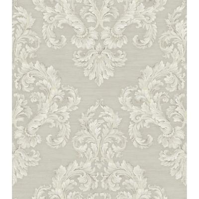 Seabrook Designs Zorica Acanthus Leaf Damask Unpasted Wallpaper