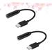 2pcs Headphone Adapters Usb-c to 3.5 Aux Audio Female Usb-c Male to 3.5 Audio Female Jack Type-c to 3.5mm Earphone Cable Adapter P20 Adapter Cable Cell Phone Black