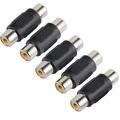 BUYISI 5 Pcs RCA Female to Female Audio Video Cable Coupler Jack Plug Adapter Connector