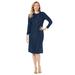 Plus Size Women's Cable Sweater Dress by Jessica London in Navy (Size 22/24)
