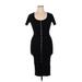 Michael Kors Casual Dress - Bodycon Scoop Neck Short sleeves: Black Print Dresses - Women's Size Small