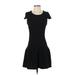 ASOS Casual Dress - DropWaist Scoop Neck Short Sleeve: Black Print Dresses - Women's Size 4