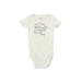 Carter's Short Sleeve Onesie: Gray Marled Bottoms - Size 6 Month