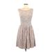 Watters & Watters Cocktail Dress - A-Line: Pink Marled Dresses - Women's Size 6