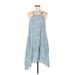 Helen Jon Casual Dress - A-Line Halter Sleeveless: Blue Dresses - New - Women's Size Medium