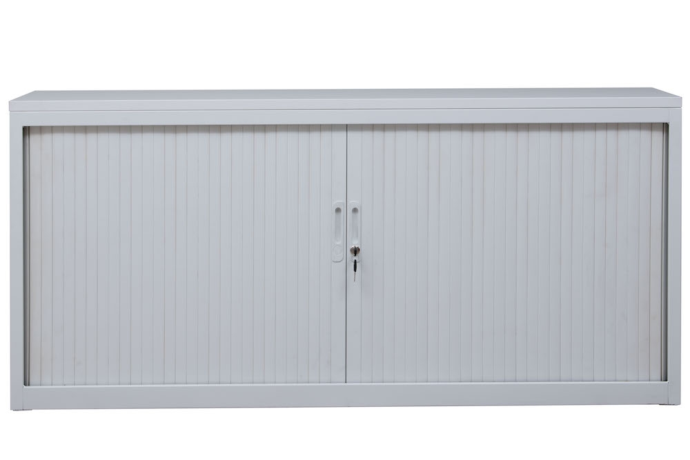 PROREGAL Rollladenschrank Weasel | 2 Ordernhöhen | HxBxT 75x160x46 cm | Weiß Image