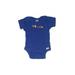 Gerber Short Sleeve Onesie: Blue Graphic Bottoms - Size 0-3 Month