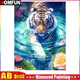 MFUN AB-Peinture Diamant 5D "Animal Tigre Fleur" Perceuse Carrée ou Ronde Décoration de Maison