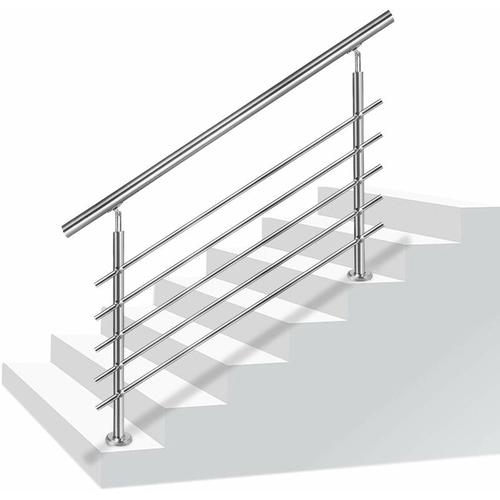 Treppengeländer 150m Edelstahl Handlauf mit Pfosten Geländer Außen-Innen Eingangsgeländer ür