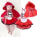Costume à Carreaux pour Bébé Fille de 0 à 24 Mois Robe Dos aux Cape Rouge Everak Tenues de