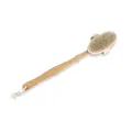 Brosse de douche à récurer le dos en poils naturels avec long manche en bois détachable D