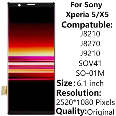 Ensemble écran tactile LCD de remplacement avec châssis 6.1 pouces pour Sony Xperia 5 X5 J8210