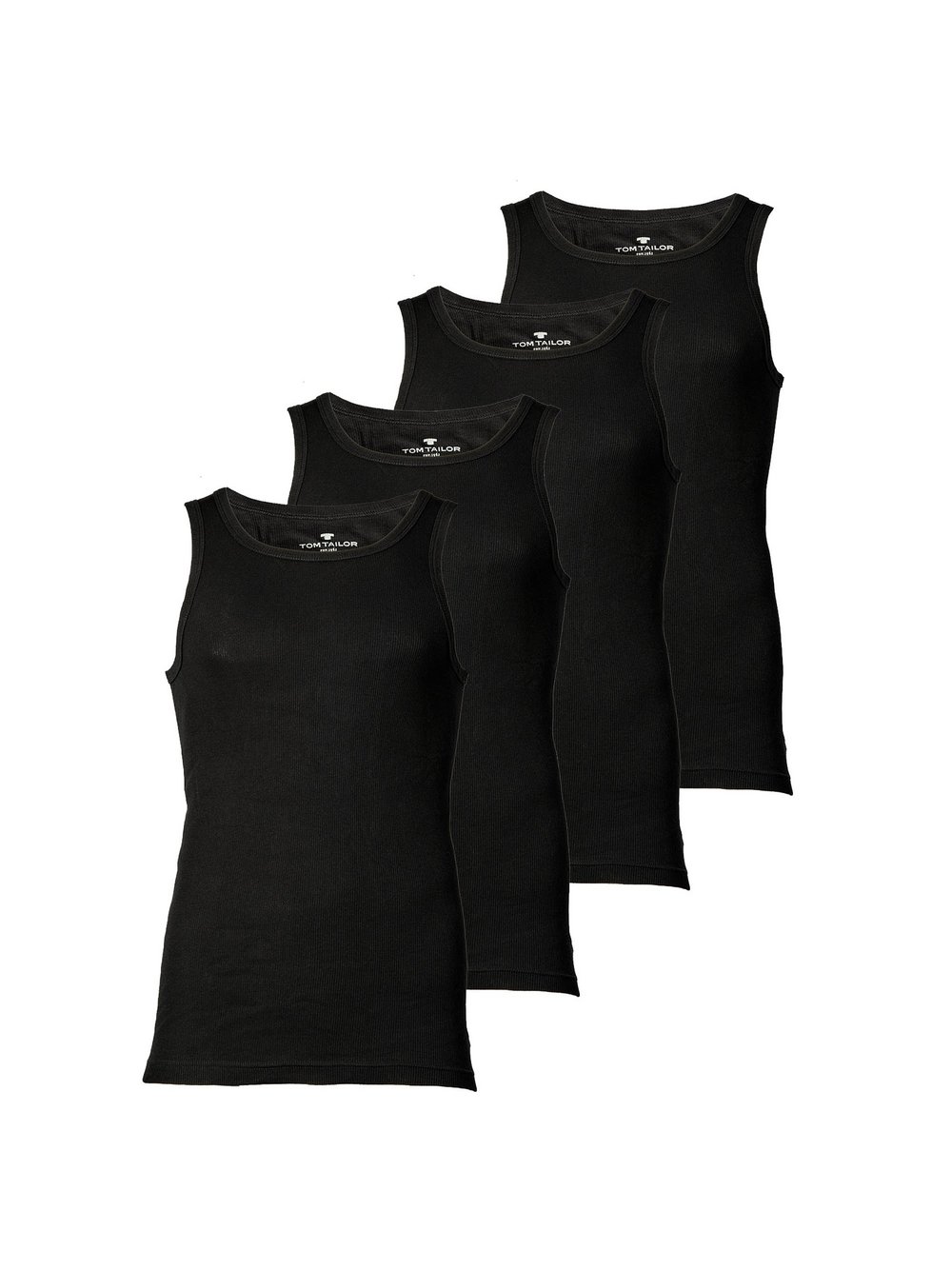 Tom Tailor Unterhemd 4er Pack Herren schwarz, L Image