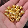 Überzogene Gold Farbe Runde 4mm 5mm 6mm 8mm Hohl Kompliziert Metall Messing Lose Spacer Perlen Lot