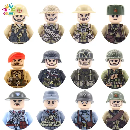 Kinder Spielzeug WW2 Armee Bausteine Militärischen Soldaten Mini Action-figuren Ziegel Spielzeug Für