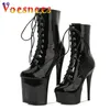 Herbst Moderne Frauen Schuhe Stiefel Sexy Hohe 17 20 CM Runde Kappe Weiblichen Pole Dance Schuhe