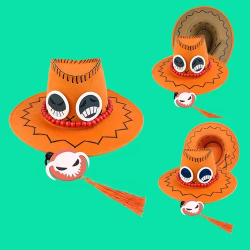 Cartoon Anime One Piece Portgas · D · Ace Hut Cowboy Stil Jazz Hut Spielzeug für Kinder Erwachsene