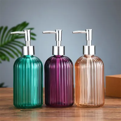 Hohe Qualität Große 400ML Manuelle Seife Dispenser Klar Glas Hand Sanitizer Flasche Container Presse Leere Flaschen Bad # GH