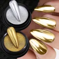 NICOLE DIARY 2 Boxes Metallic Nail Glitter Powder Super Bright Gold Silver Solid Mirror Pigment Dust