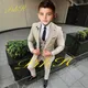 Suit for Boys Wedding Tuxedo Jacket Vest Pants 3-Piece Khaki Kids Complete Clothes Blazer Child