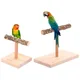 Bird Perch Table Stand Natural Wood Branch T-shape Bar Grinding Training Toy for Cockatiels Conures