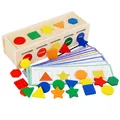 Montessori 2 in 1 Sort Toys Color & Shape Sorting Learning Matching Box with Lids for Baby Toddlers