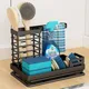 Kitchen Sink Organizer Metal Sink Caddy Sponge Holder Soap Drainer Shelf Drain Rack Dishcloth Hanger