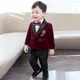 Kids 1 Year Birthday Dress Baby Boys Velvet Blazer Jacket Pants Photograph Suit Children Formal