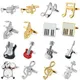 High quality punk music Cufflinks Design of piano drum saxophone guitar horn cuff-links Hip hop