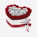 Heart White Box | Red & Silver Roses