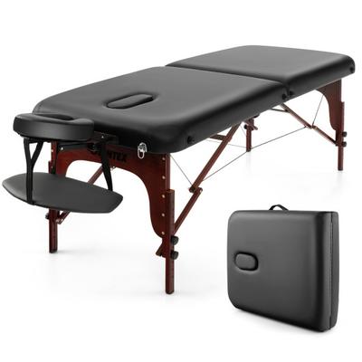 Costway Folding Massage Table with Height-adjustab...